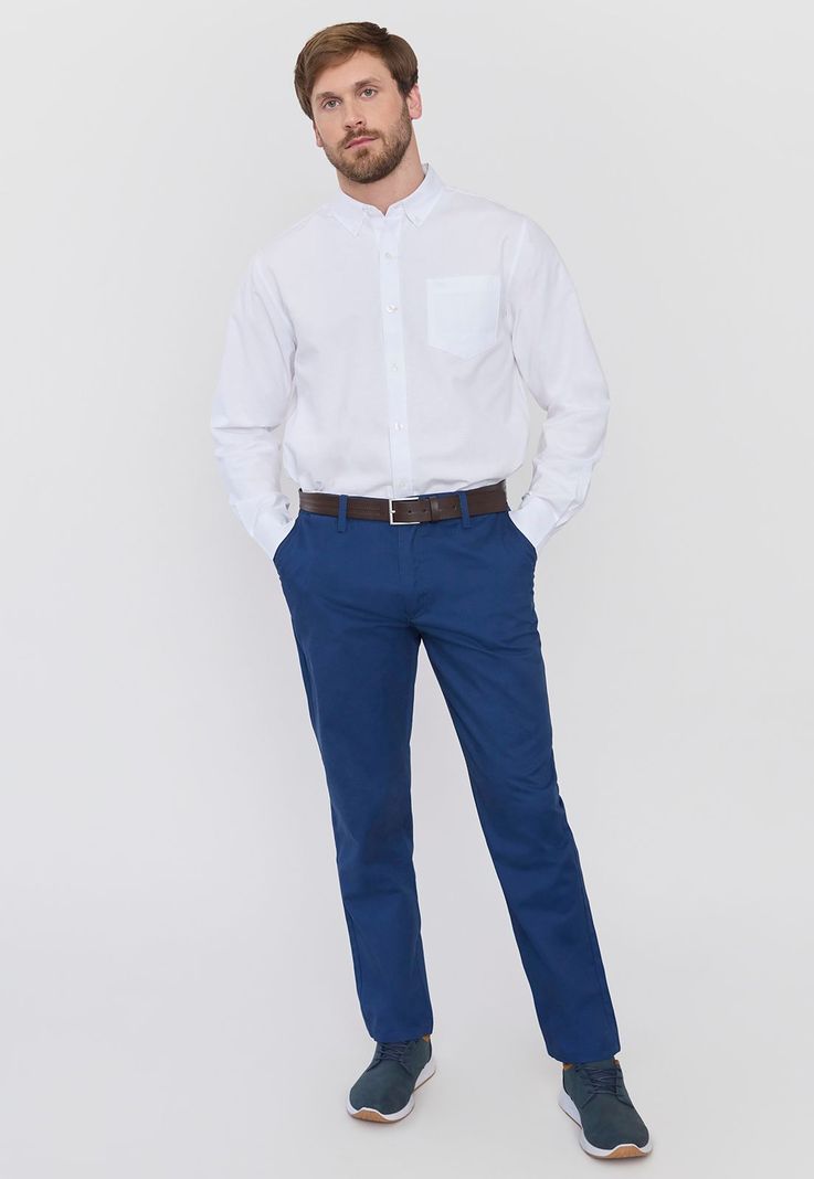 Camisa Hombre Blanco Oxford Corona-3