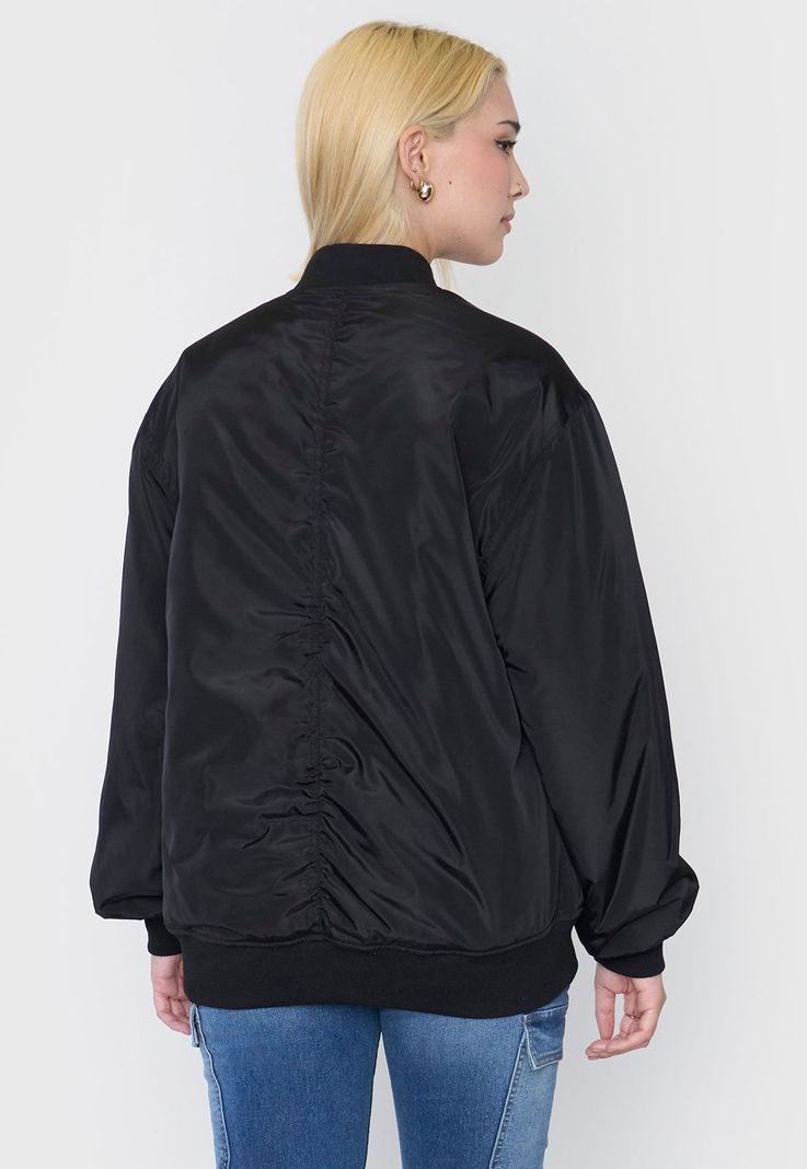 Chaqueta Mujer Bomber Básica Negro Corona-1