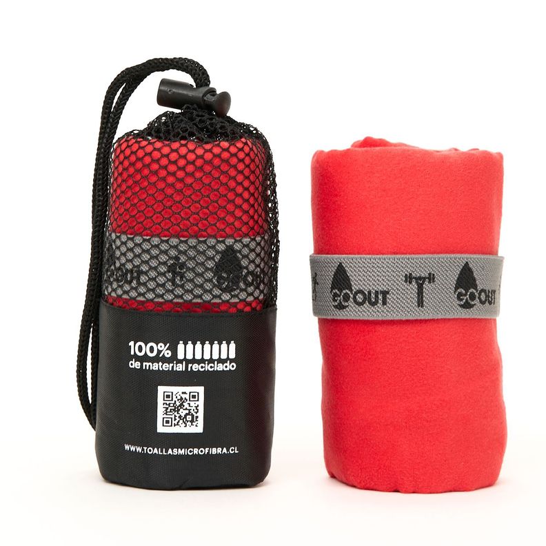Toalla de microfibra Go Ot 100% reciclada, tamaño S Rojo-1