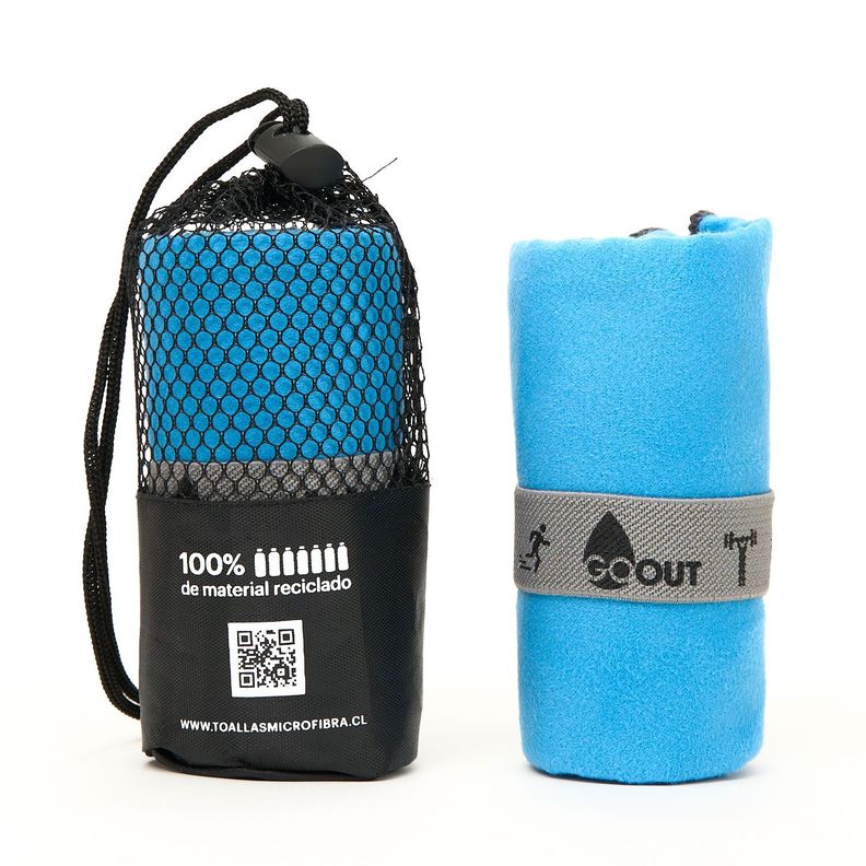 Toalla de microfibra Go Ot 100% reciclada, tamaño S Azul-1