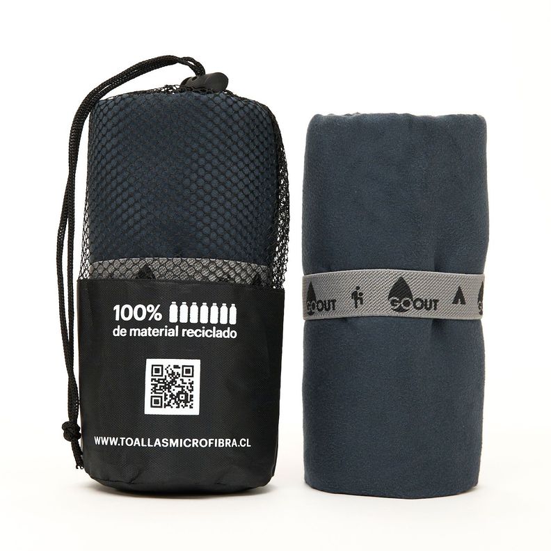 Toalla de microfibra Go Ot 100% reciclada, tamaño M Negro-1
