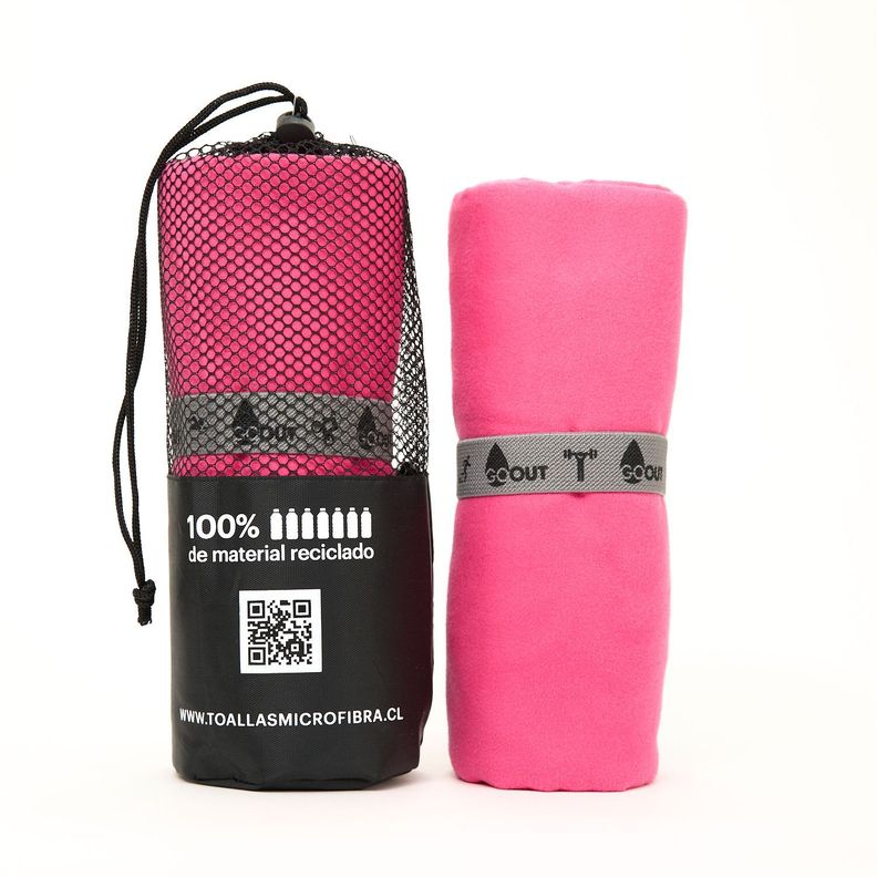 Toalla de microfibra Go Ot 100% reciclada, tamaño L Fucsia-1