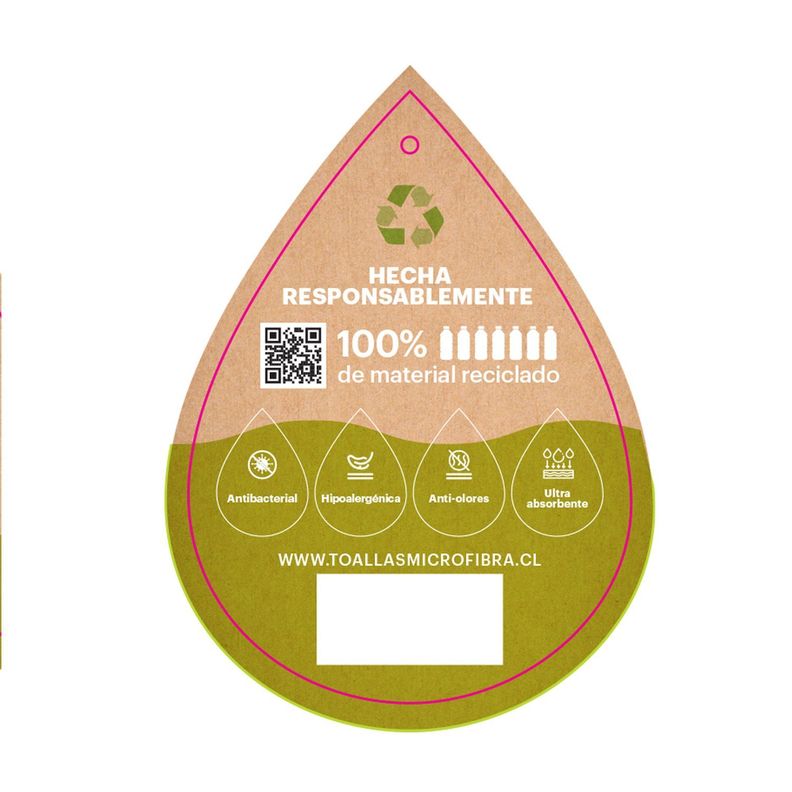 Toalla de microfibra Go Ot 100% reciclada, tamaño L Fucsia-4
