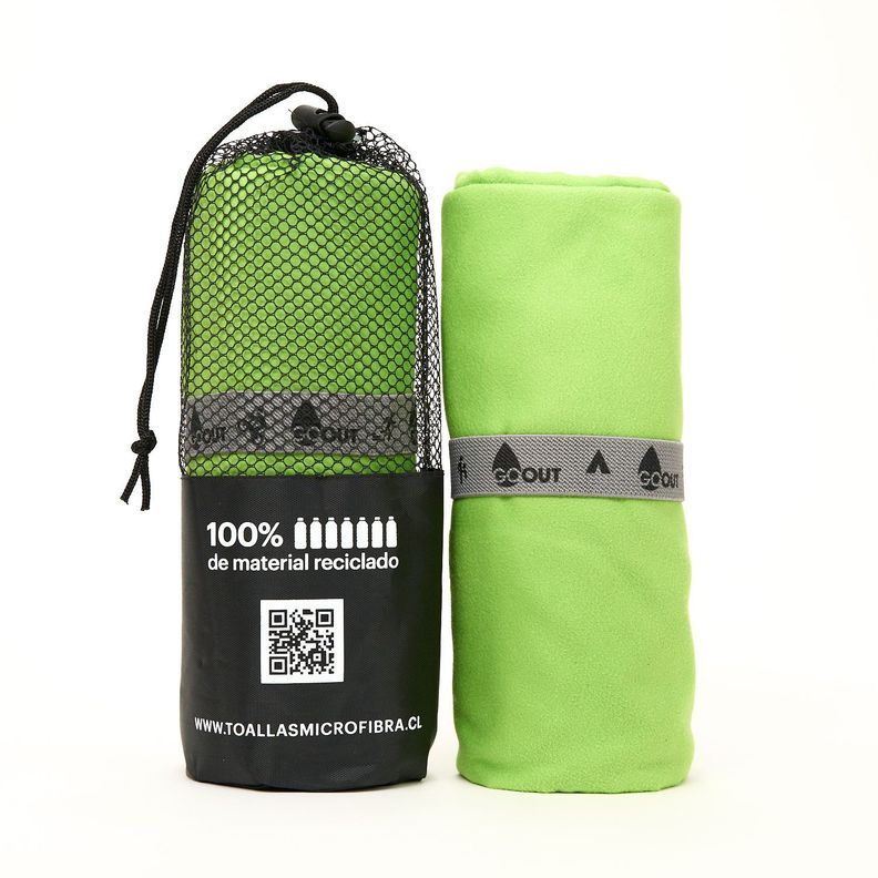 Toalla de microfibra Go Ot 100% reciclada, tamaño L Verde-1