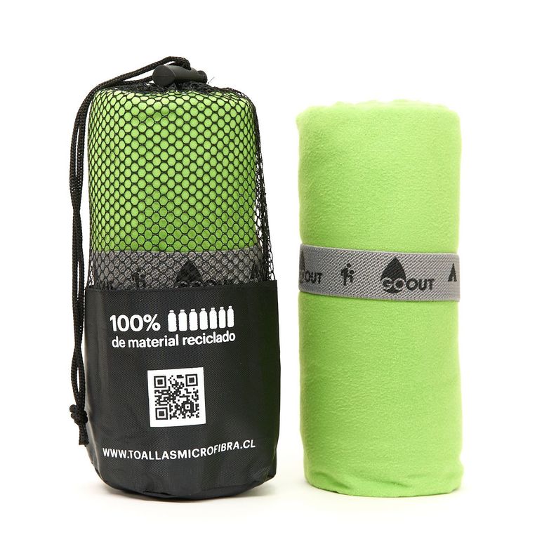 Toalla de microfibra Go Ot 100% reciclada, tamaño M Verde-1