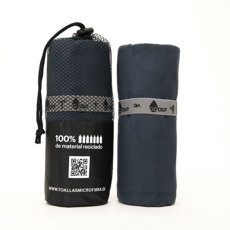 Toalla de microfibra Go Ot 100% reciclada, tamaño L Negro-1
