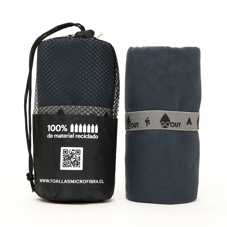 Toalla de microfibra Go Ot 100% reciclada, tamaño S Negro-1
