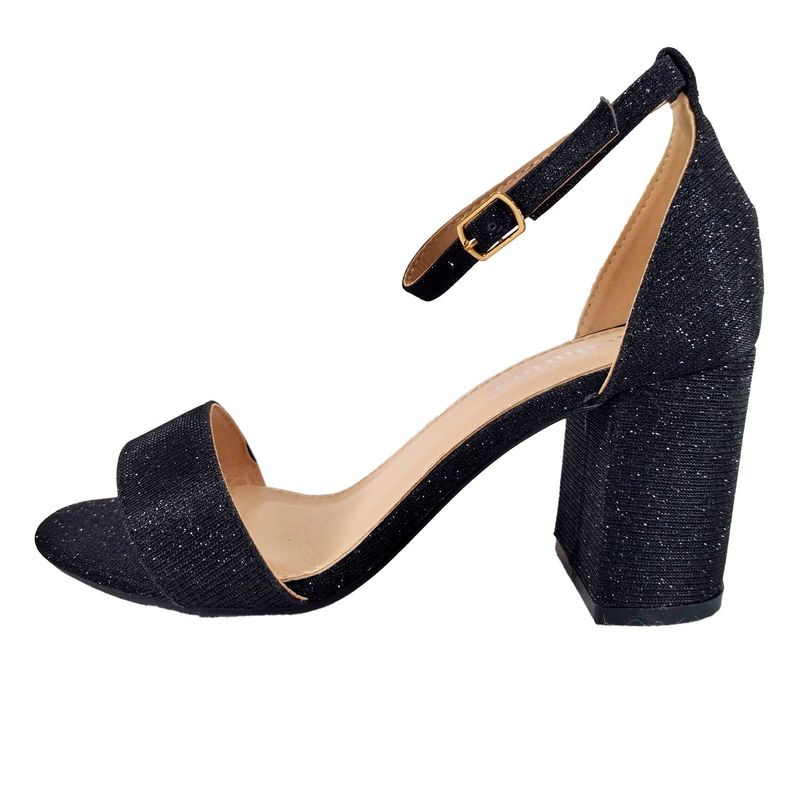 Sandalias De Mujer Taco Alto Con Brillantes L5 Yasna