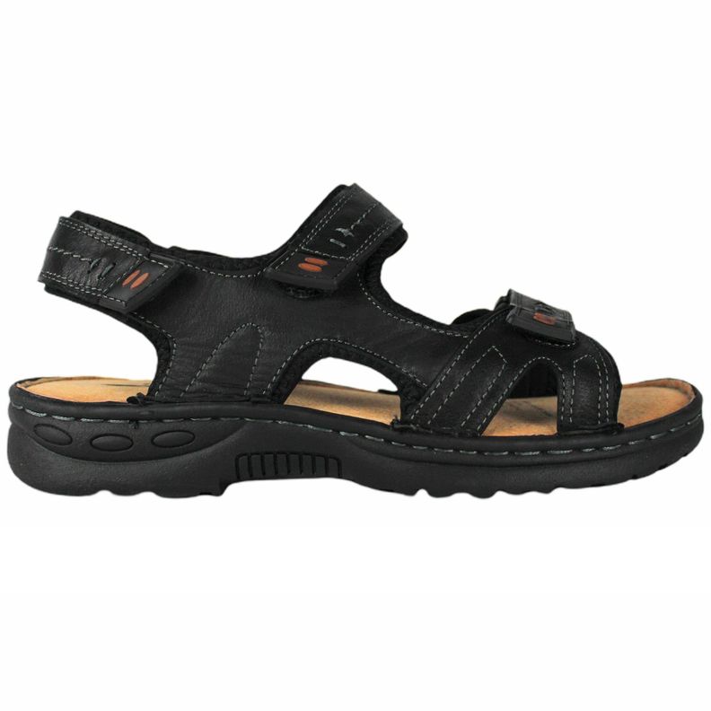 Sandalia Cuero Hombre 411 Negro-0