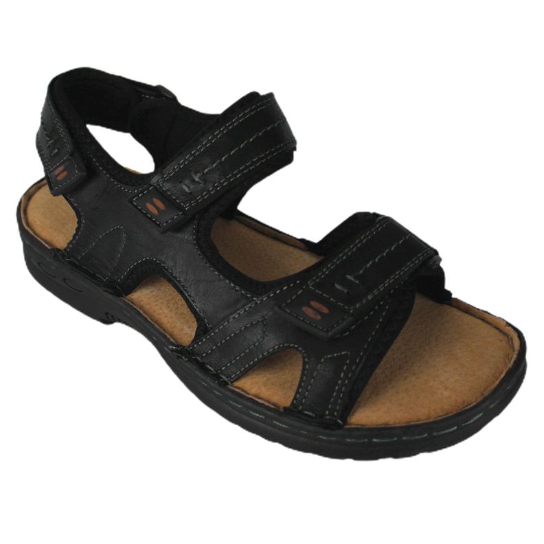 Sandalia Cuero Hombre 411 Negro-2