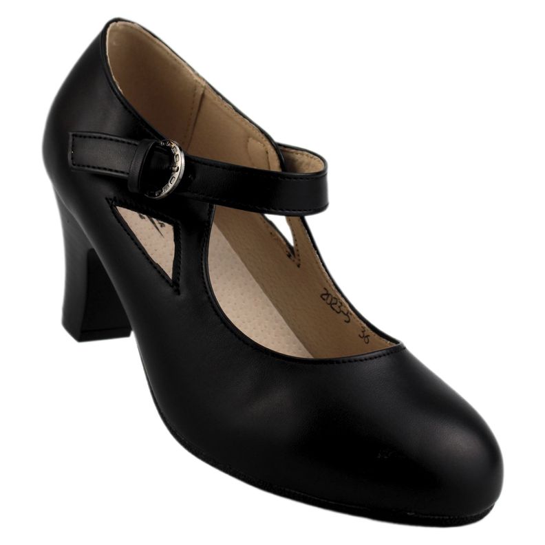 Zapato de Mujer Taco Cono 23 Yassne Negro-1