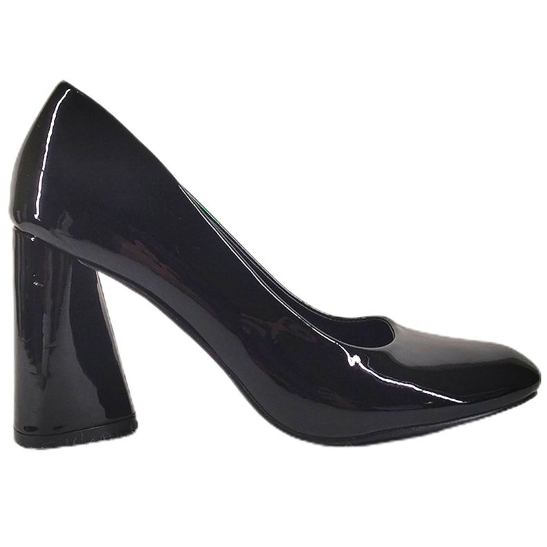 Zapato Charol Formal de Mujer Taco Grueso Alto
