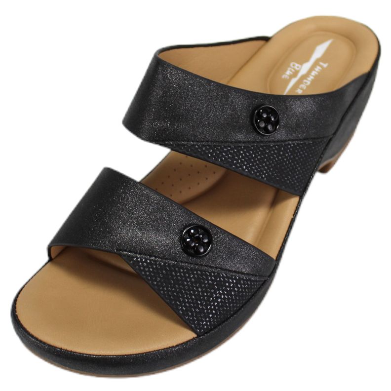 Sandalia Casual Mujer Taco Medio H53 Yassne Negro-1