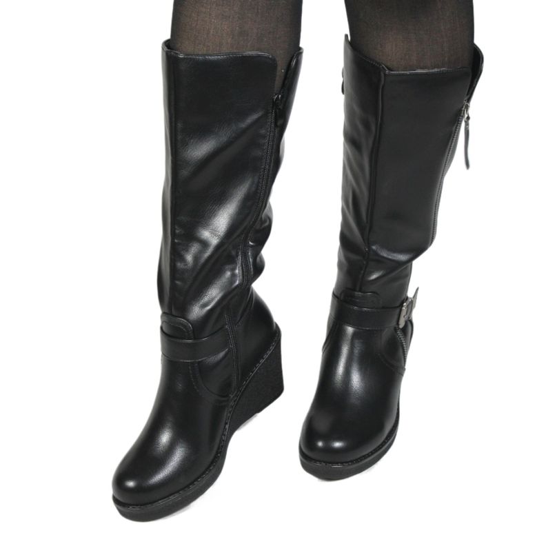Bota Alta Mujer Taco Chino 66 Yassne Negro-1