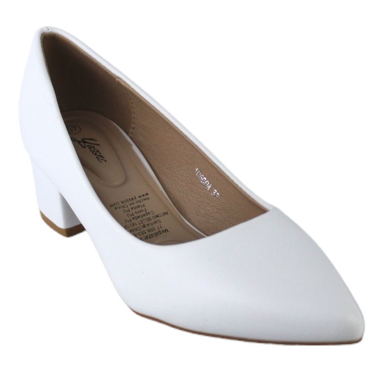Zapato mujer taco bajo 10 Yassne Blanco-1