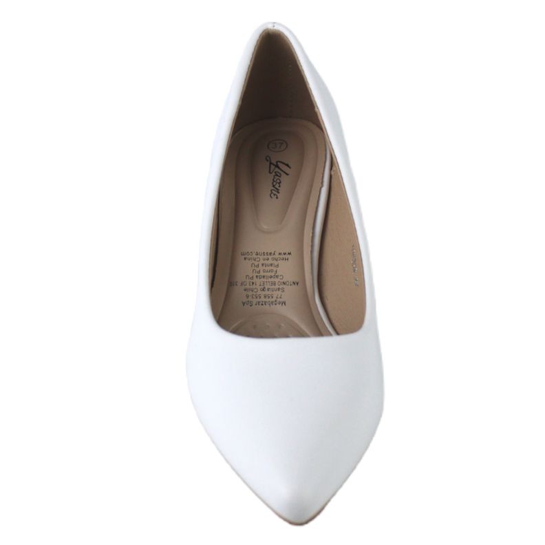 Zapato mujer taco bajo 10 Yassne Blanco-2