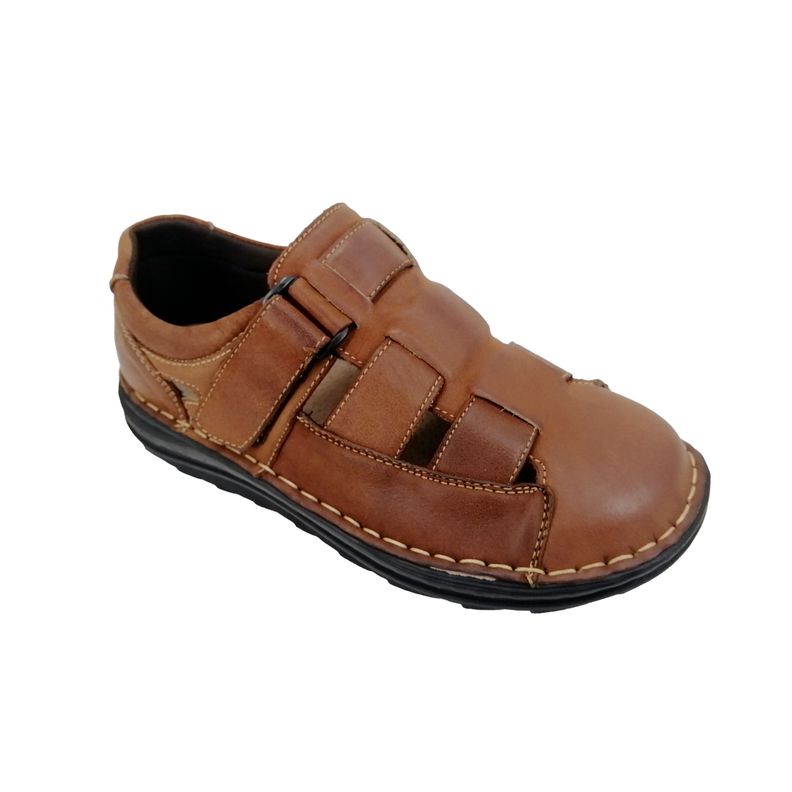 Sandalia de Cuero Hombre Marron 334-3