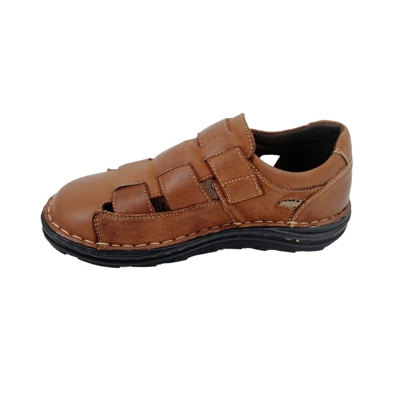 Sandalia de Cuero Hombre Marron 334-1