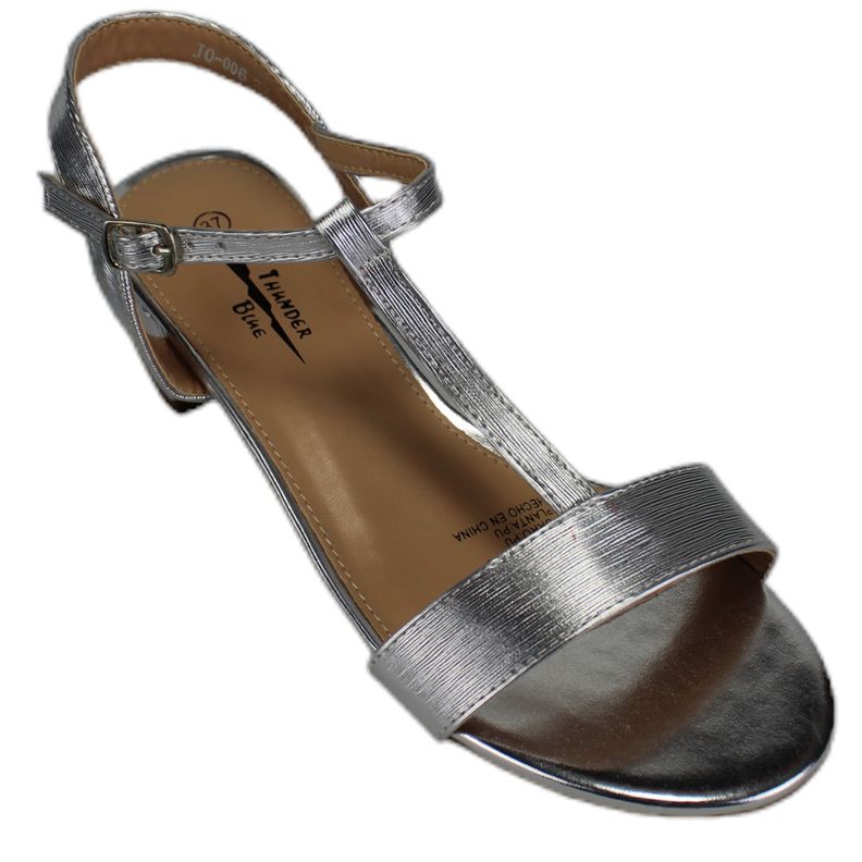Sandalia Mujer Taco Bajo J6 Yassne Plateado-1