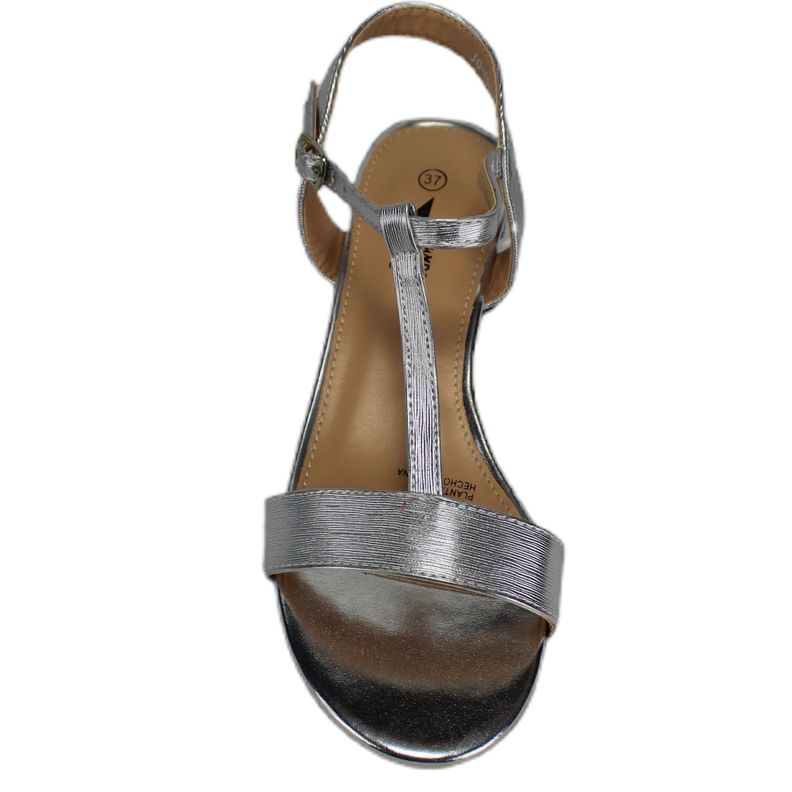 Sandalia Mujer Taco Bajo J6 Yassne Plateado-2