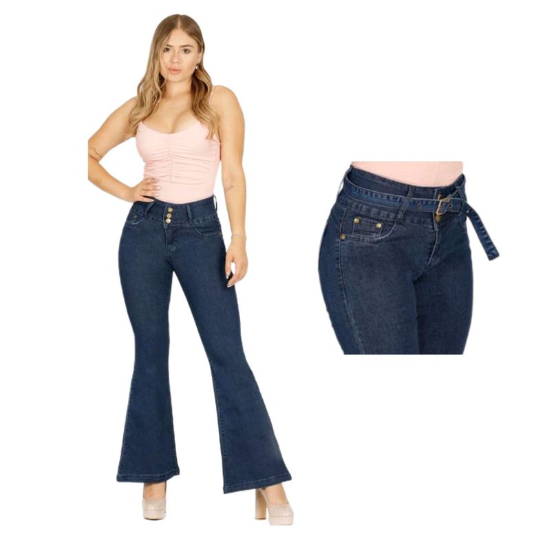 Jeans Flare Mujer Tiro Medio 64 Yassne-4