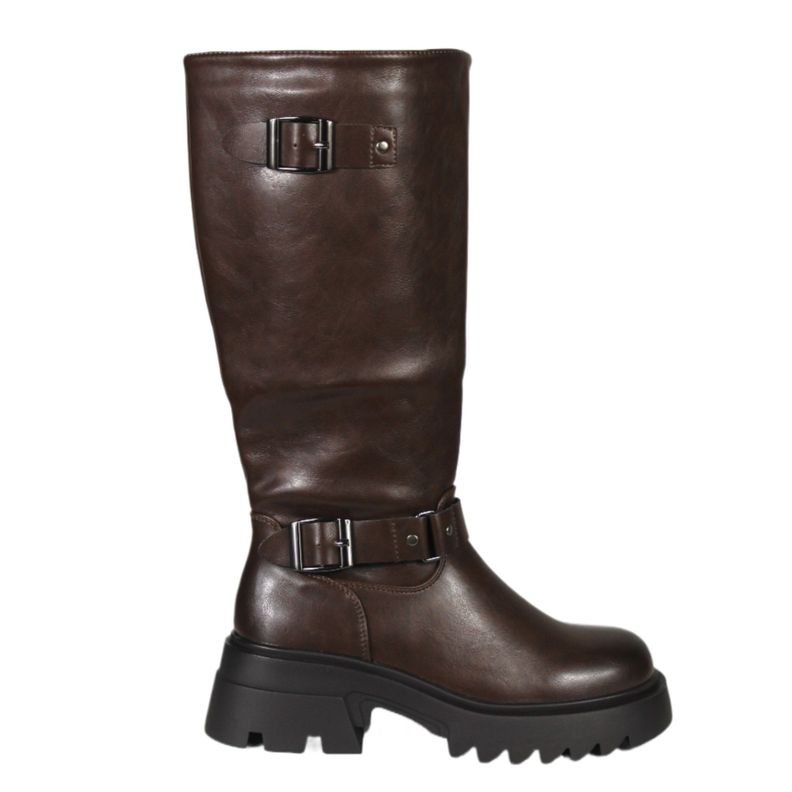 Bota Plataforma Biker 18 Yassne Café-0
