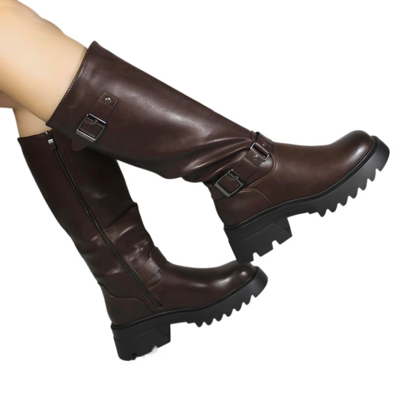 Bota Plataforma Biker 18 Yassne Café-2