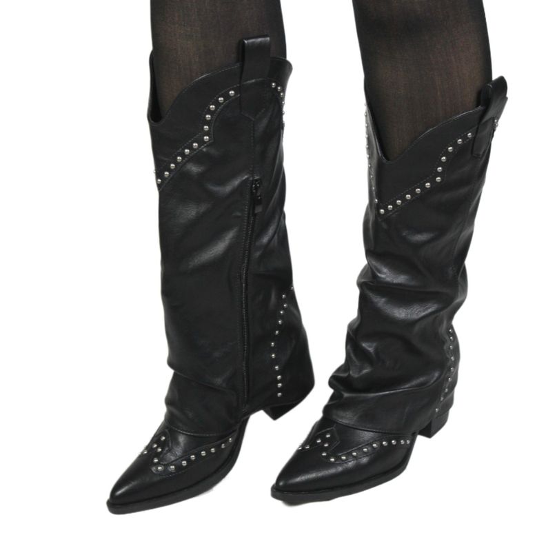 Bota Vaquera Taco Bajo 92 Yassne Negro-1
