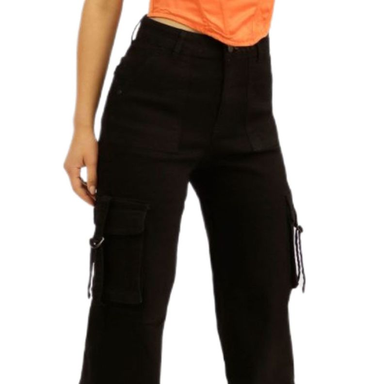 Jeans Cargo Negro Mujer 92 Yassne-2