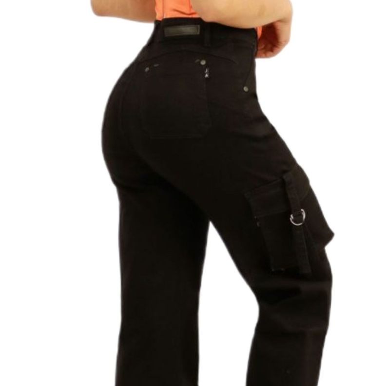 Jeans Cargo Negro Mujer 92 Yassne-3