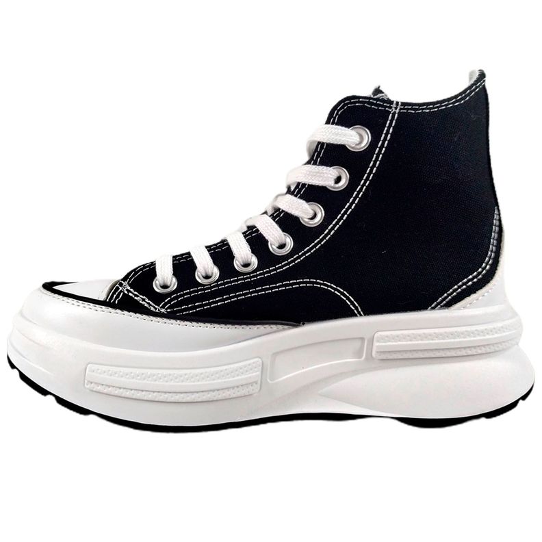 Zapatilla Urbana Caña Alta de Mujer Con Plataforma J25 Negro-3