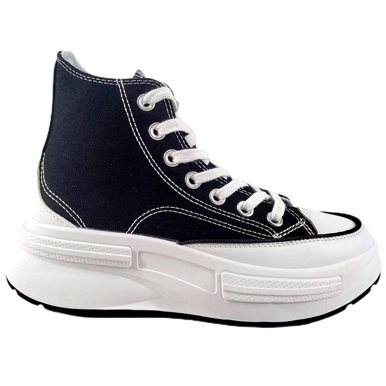 Zapatilla Urbana Cana Alta de Mujer Con Plataforma J25 Negro