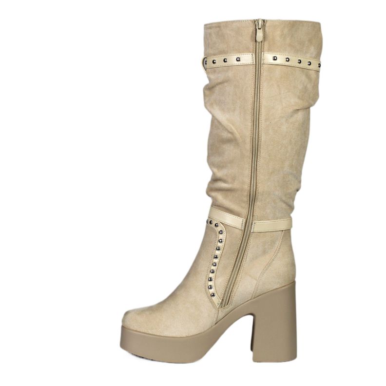Bota Alta Gamuza Mujer 13 Yassne Beige-3