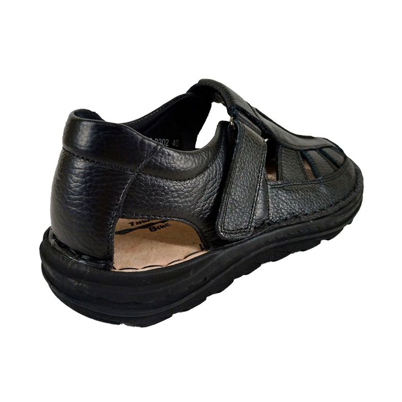 Sandalia de Cuero Hombre 202 Negro-3