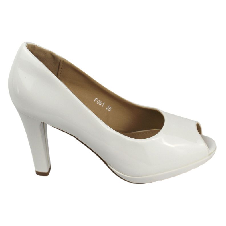 Zapato Vestir Punta Abierta para Mujer F61 Yassne Blanco-1