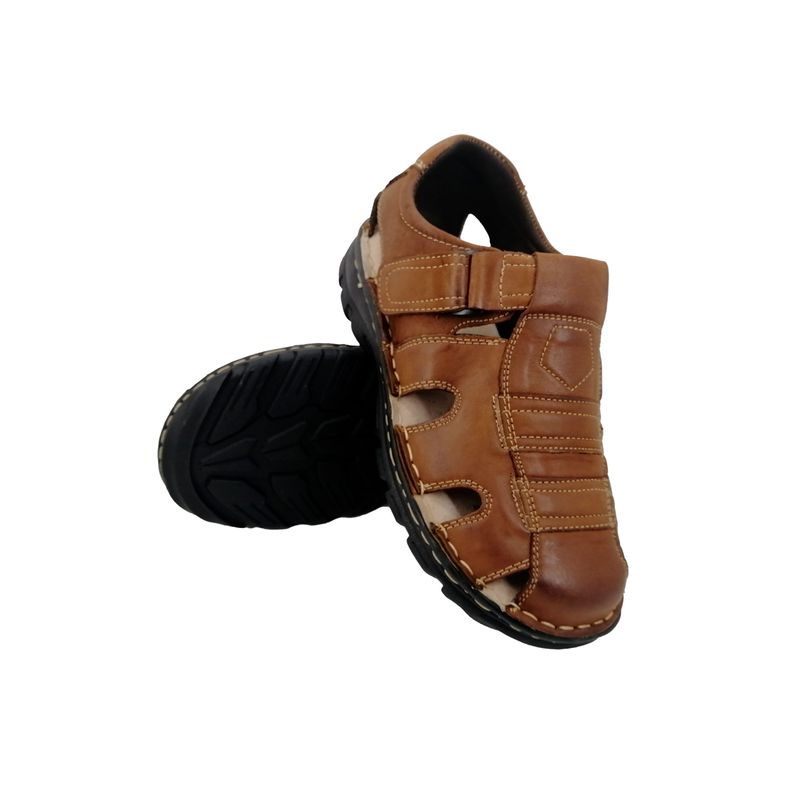 Sandalia de Cuero Hombre Marron 024-3