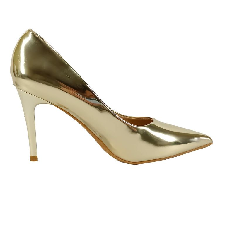 Zapato Dorado de Mujer Taco Alto-1