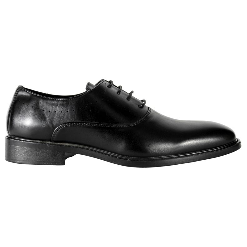 Zapato Hombre Elegante Vestir Cordones Punta Redonda 87 Negro