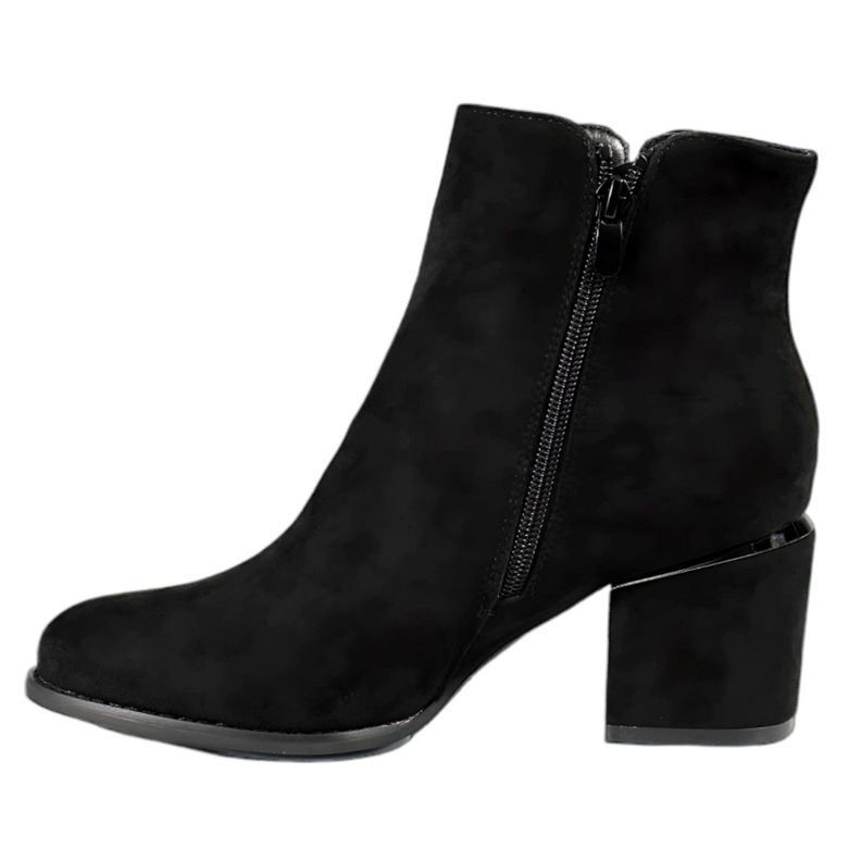 Botin Mujer Gamuza Taco Medio 09 Yassne Negro-3