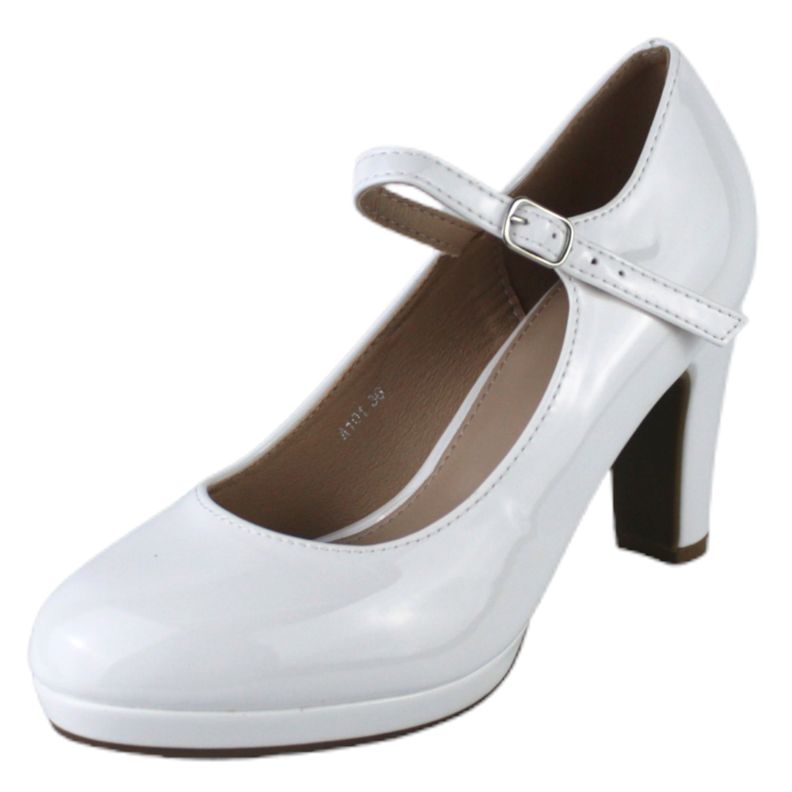 Zapato mujer taco alto A10 Yassne Blanco-1