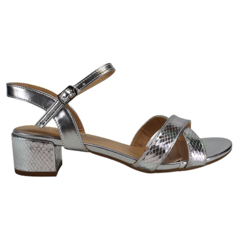 Sandalia Mujer Taco Bajo J7 Yassne Plateado-0