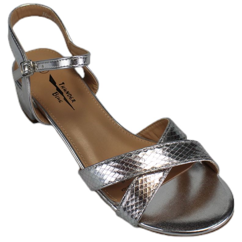 Sandalia Mujer Taco Bajo J7 Yassne Plateado-1