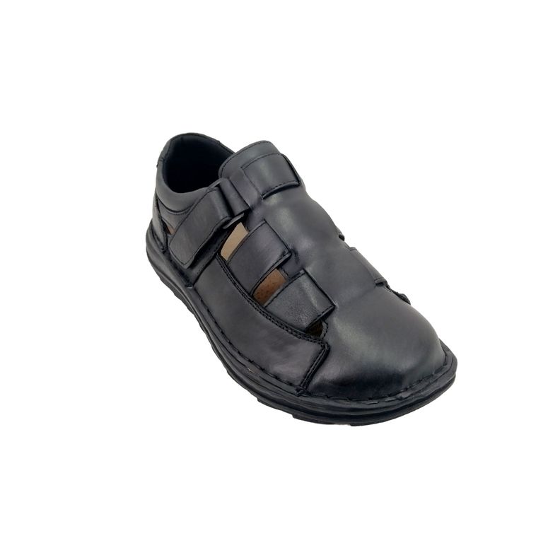 Sandalia de Cuero Hombre Negro 334-2