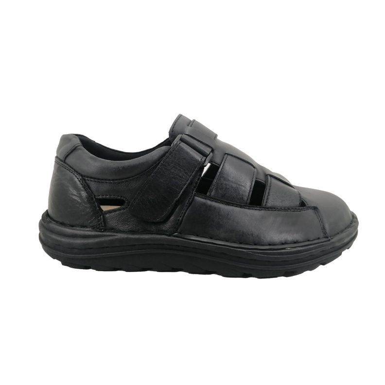 Sandalia de Cuero Hombre Negro 334-0