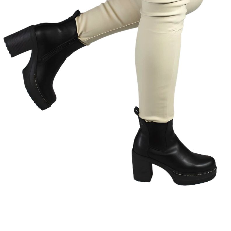 Botin de Mujer Taco Cuadrado 17 Yassne Negro-2