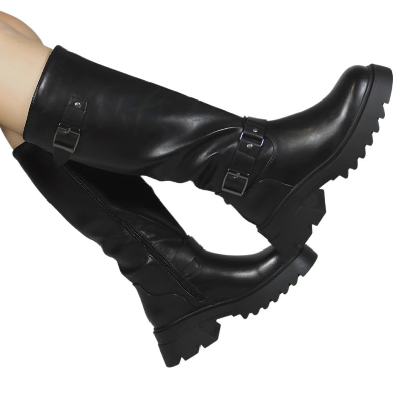 Bota Plataforma Biker 18 Yassne Negro-1