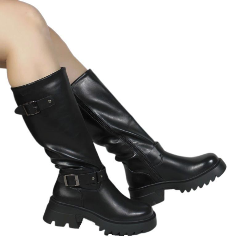 Bota Plataforma Biker 18 Yassne Negro-2