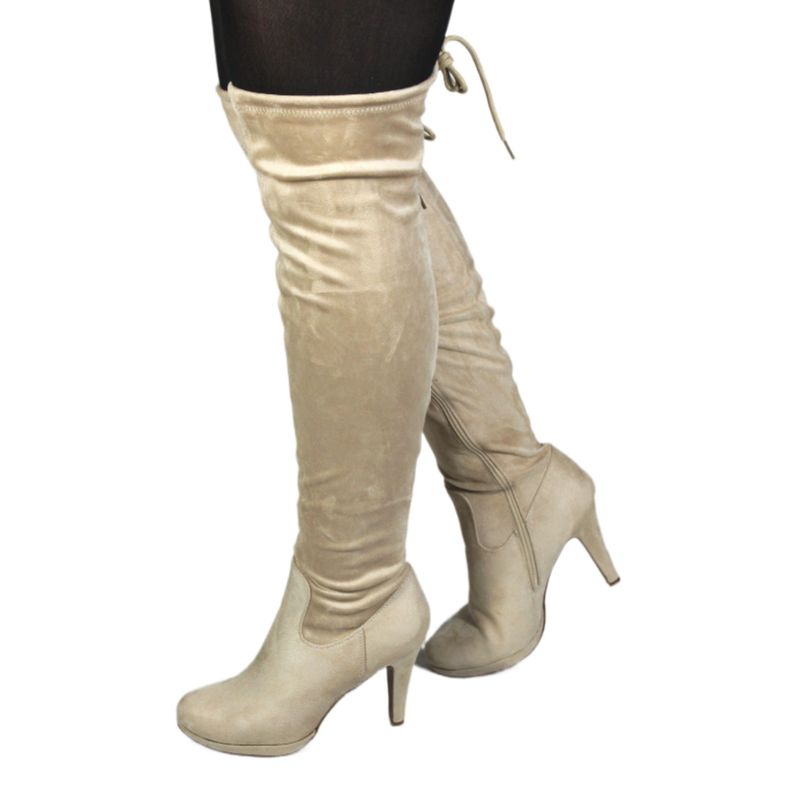 Bota Larga Gamuza Mujer 30 Yassne Beige-1