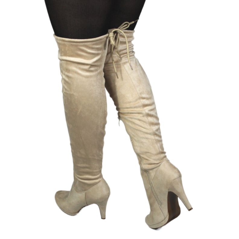 Bota Larga Gamuza Mujer 30 Yassne Beige-2