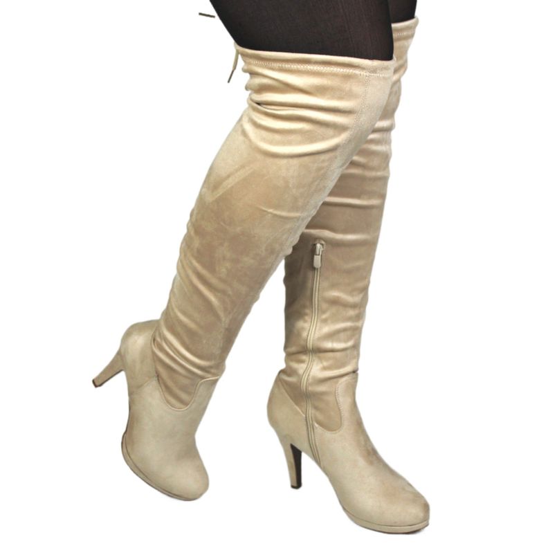 Bota Larga Gamuza Mujer 30 Yassne Beige-3